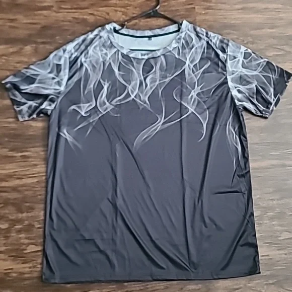 Grey Flame Smoke Luxury Graphic Mens Tee Shirt Dri Fit Tshirt Size 2XL - Picture 15 of 15